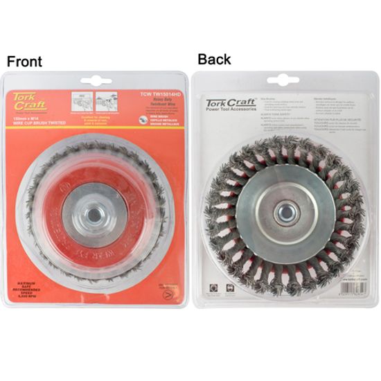 Wire Cup Brush Twisted 150mm X M14 With 0.80mm Wire Heavy Duty